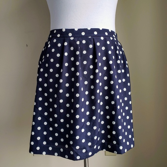J. Crew Dresses & Skirts - J. Crew Navy/White Polka Dot Skirt
